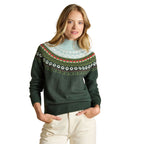 Joules Womens Landscape Fairisle Jumper - Green