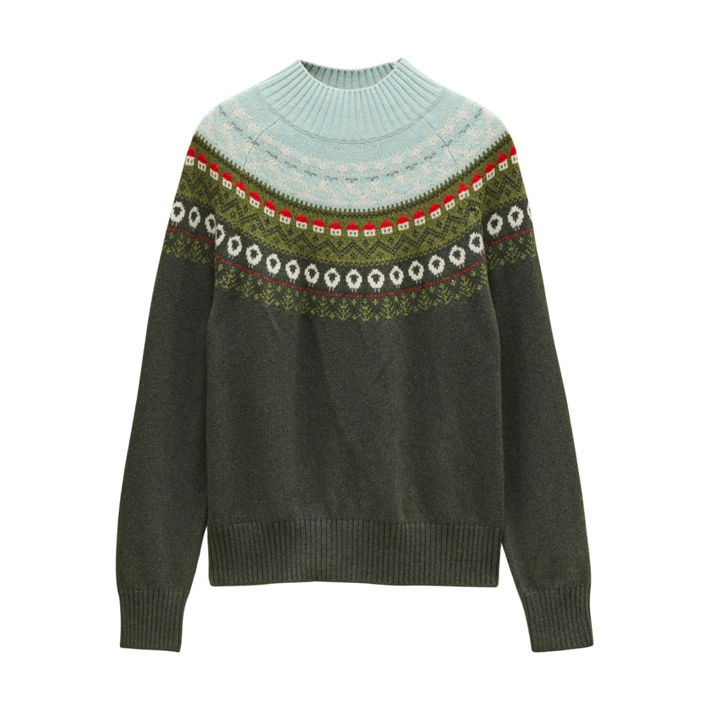 Joules Womens Landscape Fairisle Jumper - Green