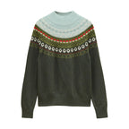 Joules Womens Landscape Fairisle Jumper - Green
