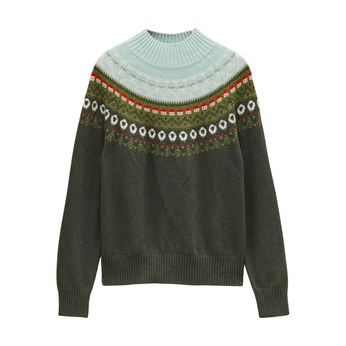 Joules Womens Landscape Fairisle Jumper - Green