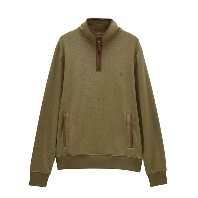 Joules Mens Heritage Sweat 1/4 Zip Sweat Top - Green Hover Image