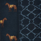 Joules Womens Everyday 2 Pack Socks - Navy Horse