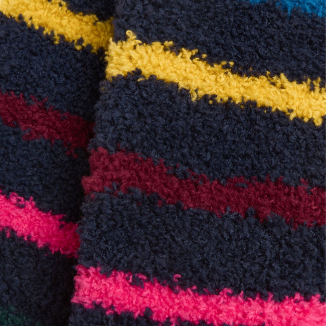 Joules Womens Fluffy Socks - Navy Multi Stripe Main Image
