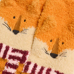 Joules Womens Novelty Fluffy Socks - Orange Fox