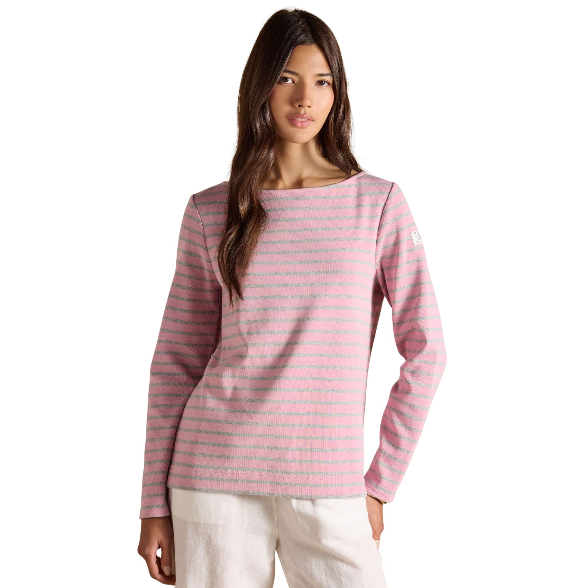 Joules Womens Harbour T-Shirt - Pink/Grey Marl