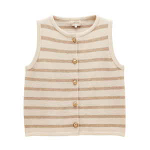 Joules Womens Holly Button Tank Tank Top - Cream Stripe