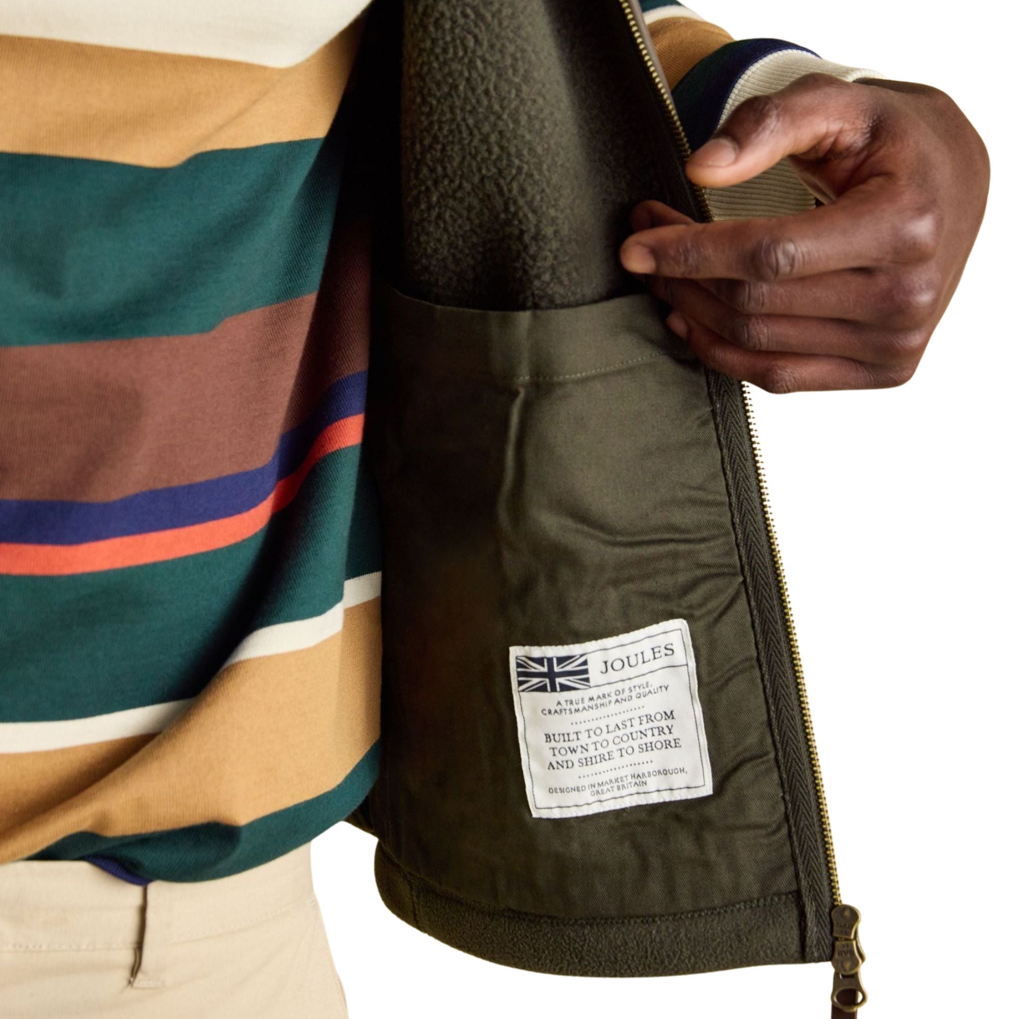 Joules Mens Heritage Fleece Gilet - Green