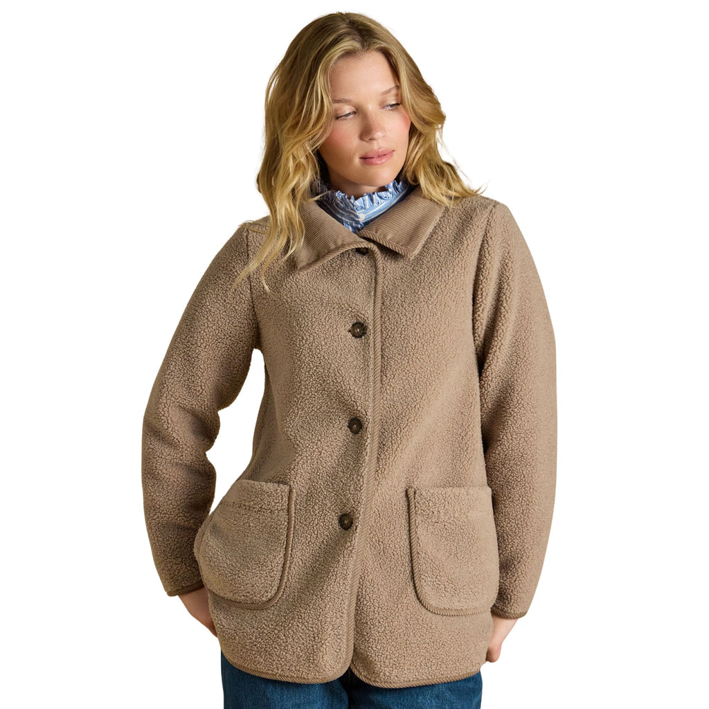 Joules Womens Sadie Longline Fleece - Mushroom