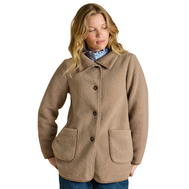 Joules Womens Sadie Longline Fleece - Mushroom Main Image