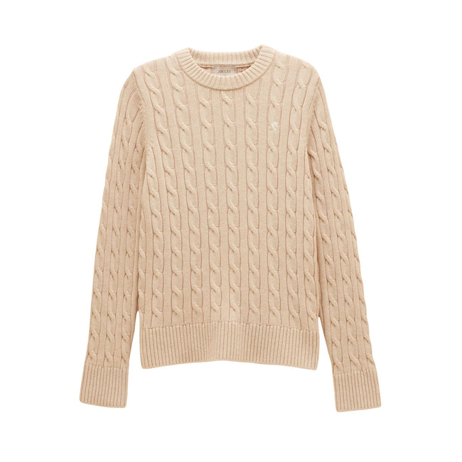 Joules Womens Classic Cable Jumper - Oatmeal Hover Image