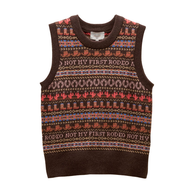 Joules Womens Rodeo Tank Top - Chocolate Brown Hover Image
