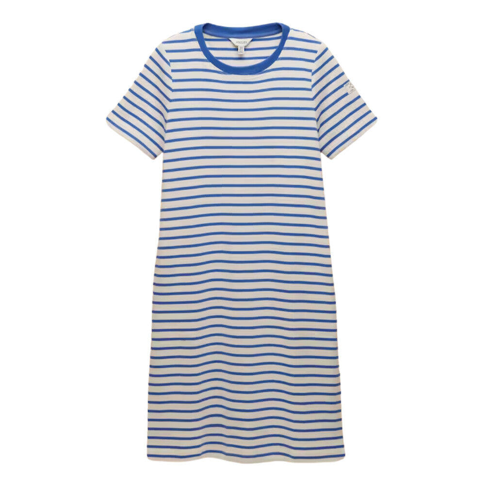 Joules Eden Striped Short Sleeve Jersey Dress - Blue Stripe