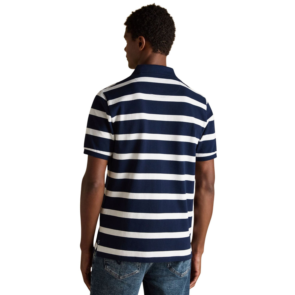 Joules Mens Woody Stripe Polo Shirt - Navy/White