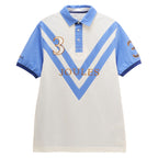 Joules Mens Embellished Cotton Pique Polo Shirt - Cream & Blue