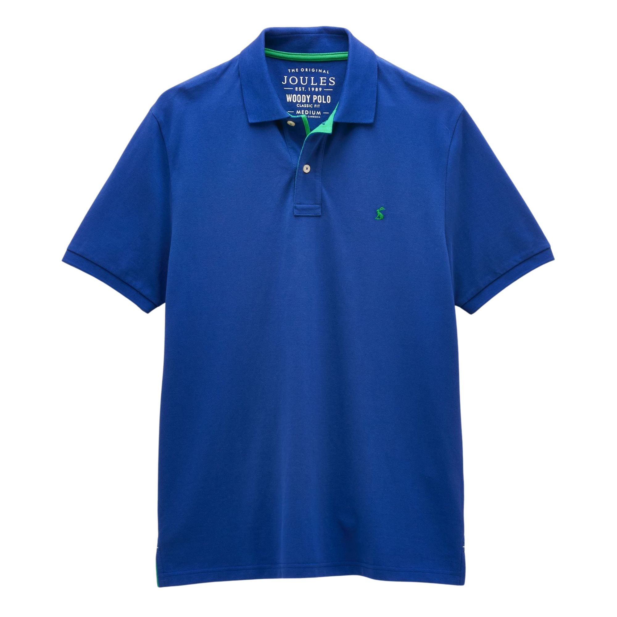 Joules Mens Woody Cotton Pique Polo Shirt - Blue