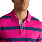 Joules Mens Woody Stripe Polo Shirt - Pink/Blue