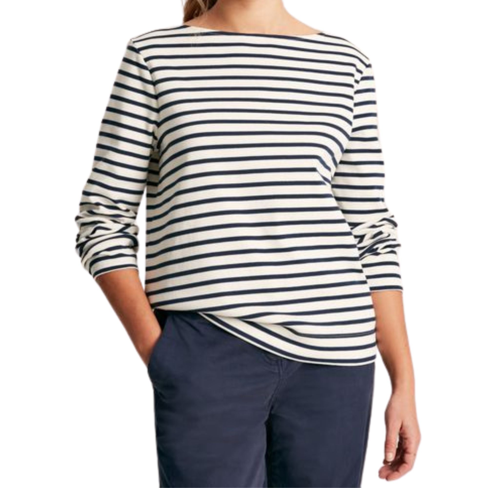 Joules Womens Harbour T-Shirt - Cream/Navy