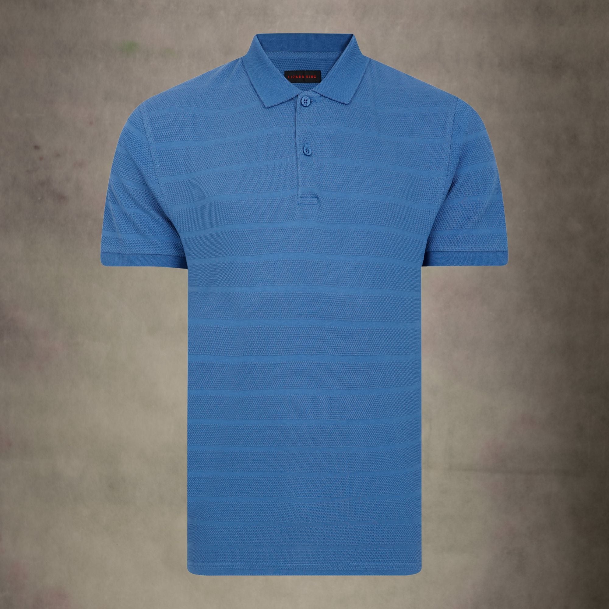 Lizard King Bubble Stripe Polo Shirt - Denim