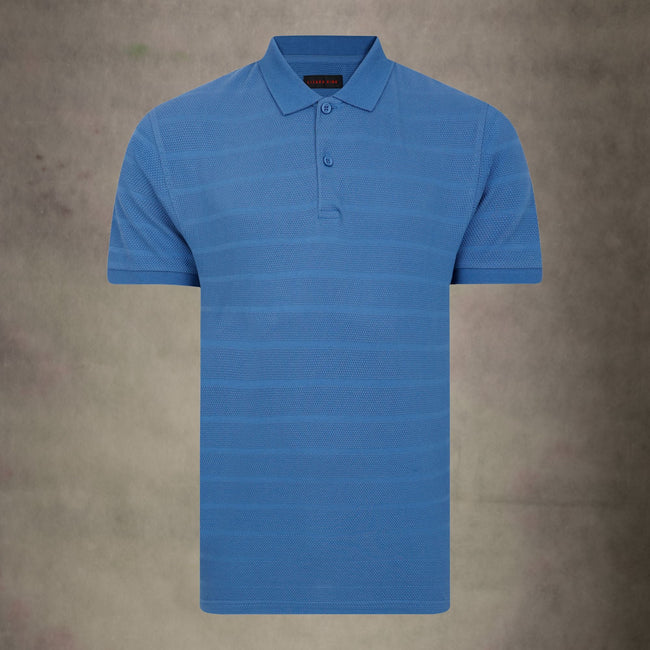 Lizard King Bubble Stripe Polo Shirt - Denim Hover Image