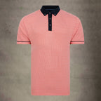 Lizard King Two Colour Diamond Jacquard Polo Shirt - Amber