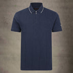 Lizard King Denim Textured Zipper Polo Shirt