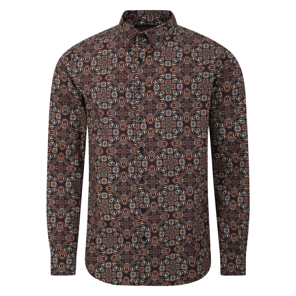 Lizard King Scroll Print Long Sleeve Shirt