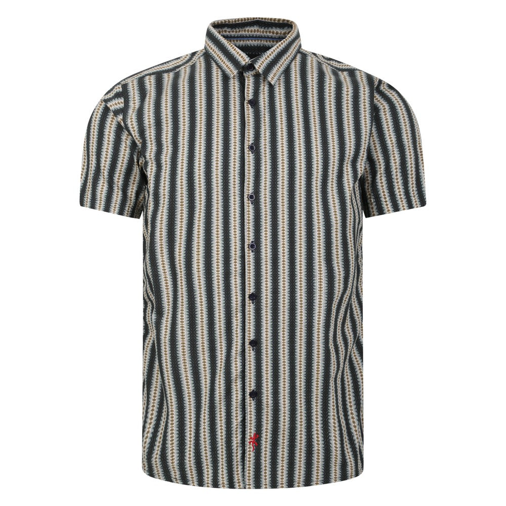 Lizard King Digital Stripe Print Short Sleeve Shirt