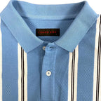Lizard King Vertical Stripe Polo Shirt - Sky