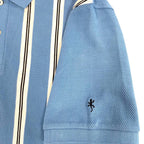 Lizard King Vertical Stripe Polo Shirt - Sky