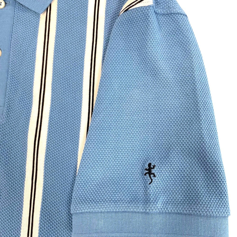 Lizard King Vertical Stripe Polo Shirt - Sky
