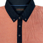 Lizard King Two Colour Diamond Jacquard Polo Shirt - Amber