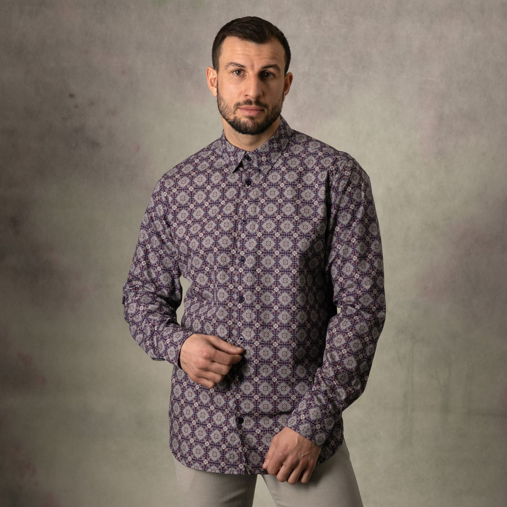 Lizard King Tile Print Long Sleeve Shirt