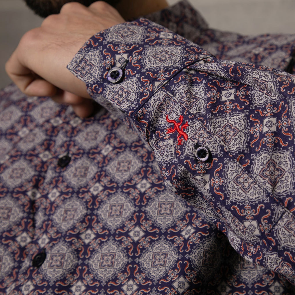 Lizard King Tile Print Long Sleeve Shirt