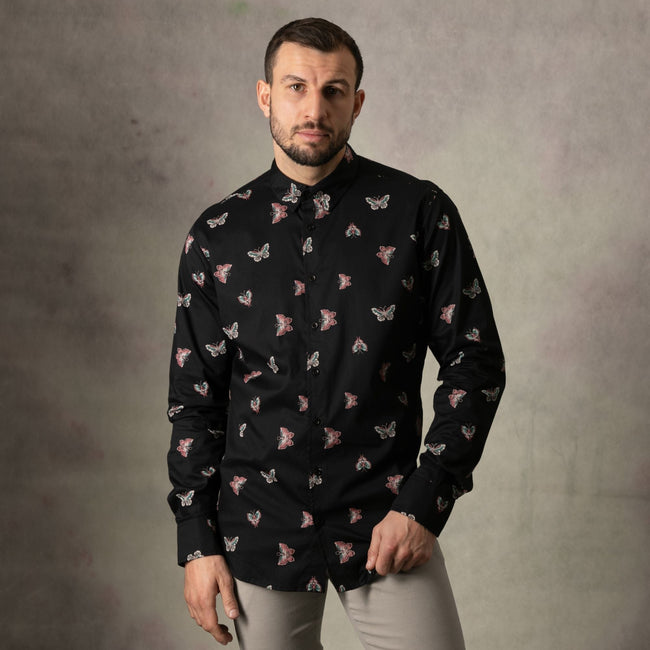 Lizard King Butterfly Print Long Sleeve Shirt Main Image