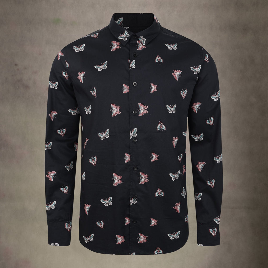 Lizard King Butterfly Print Long Sleeve Shirt