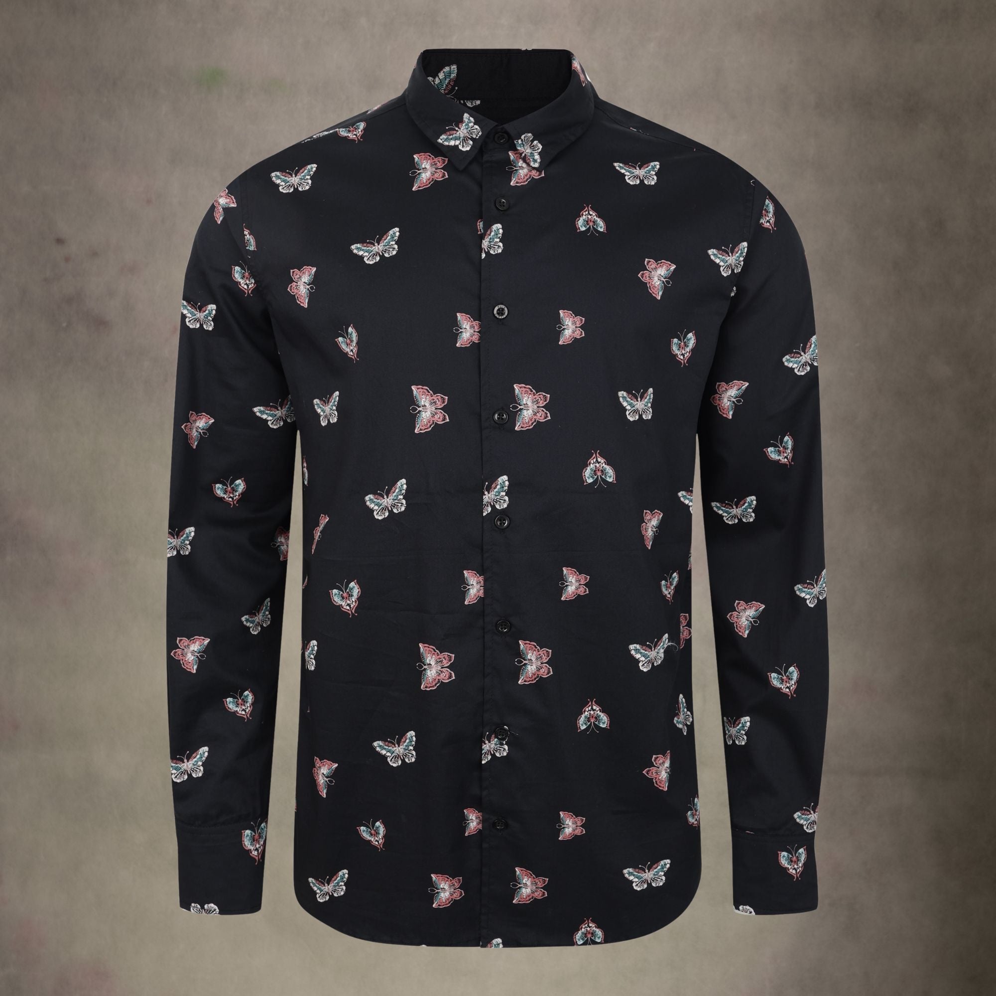 Lizard King Butterfly Print Long Sleeve Shirt