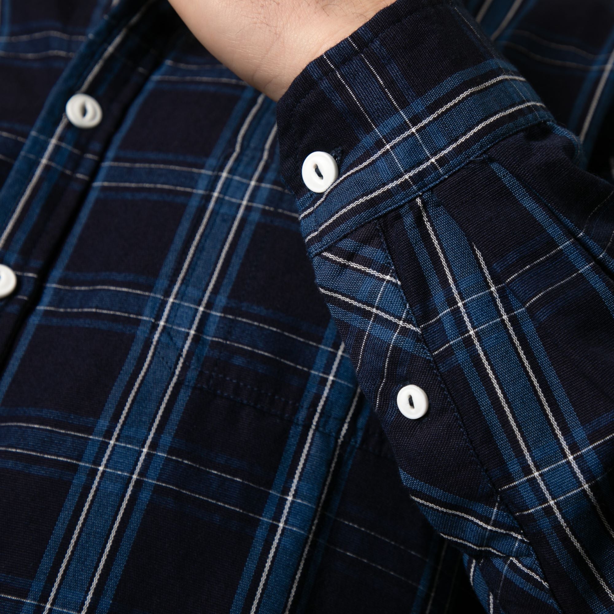 Lizard King Navy Check Long Sleeve Shirt