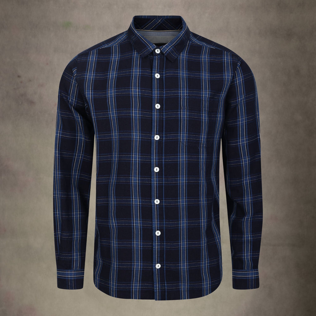 Lizard King Navy Check Long Sleeve Shirt