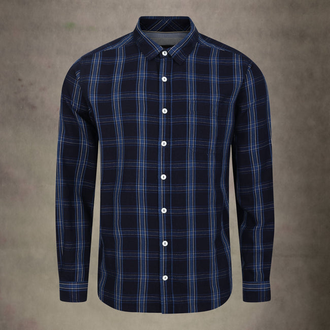 Lizard King Navy Check Long Sleeve Shirt Hover Image