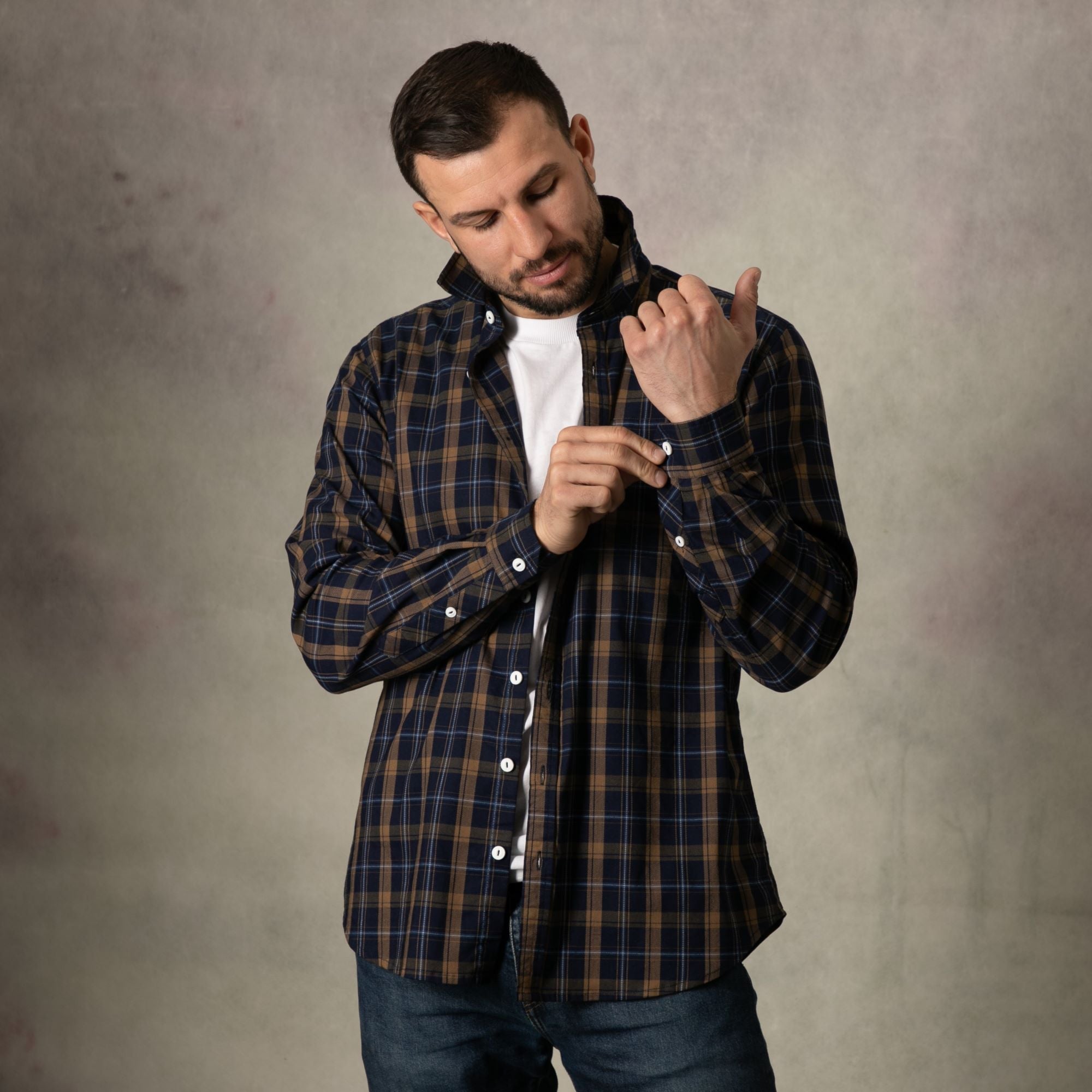 Lizard King Gold Check Long Sleeve Shirt