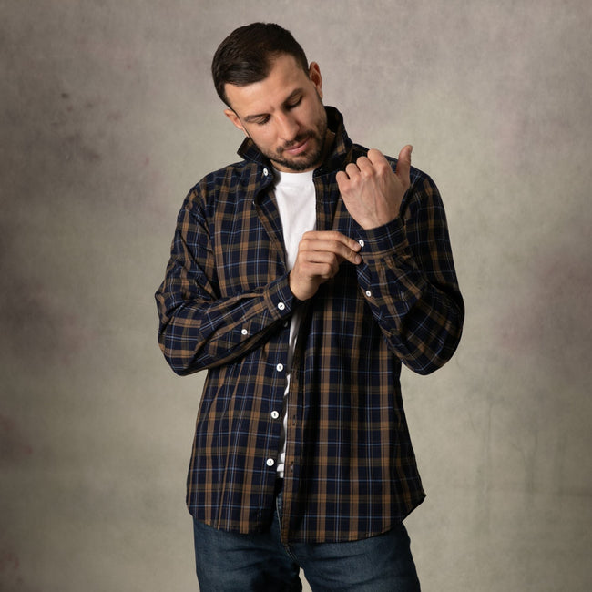 Lizard King Gold Check Long Sleeve Shirt Main Image