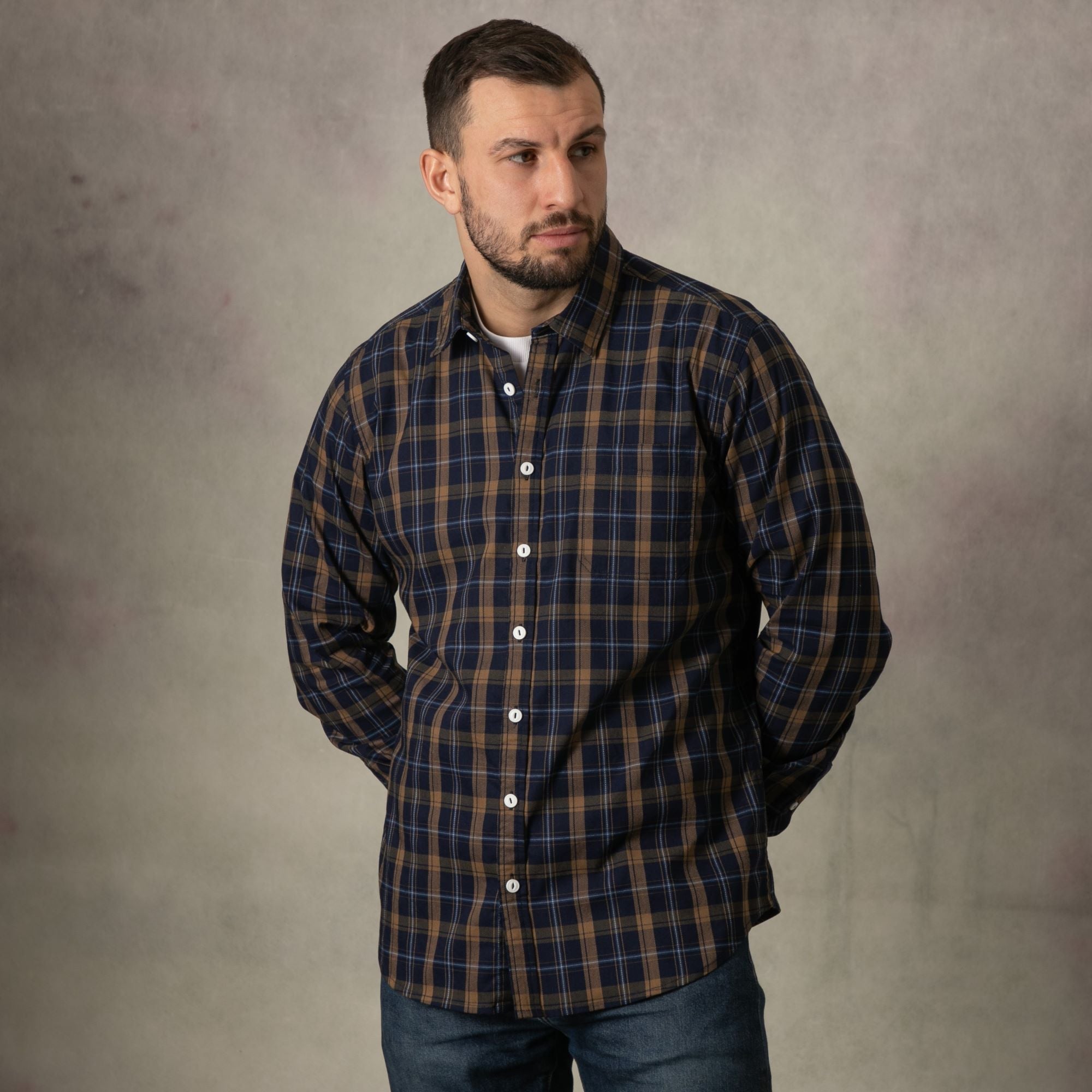 Lizard King Gold Check Long Sleeve Shirt