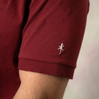 Lizard King Maroon Printed Collar Polo Shirt
