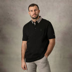 Lizard King Black Printed Collar Polo Shirt