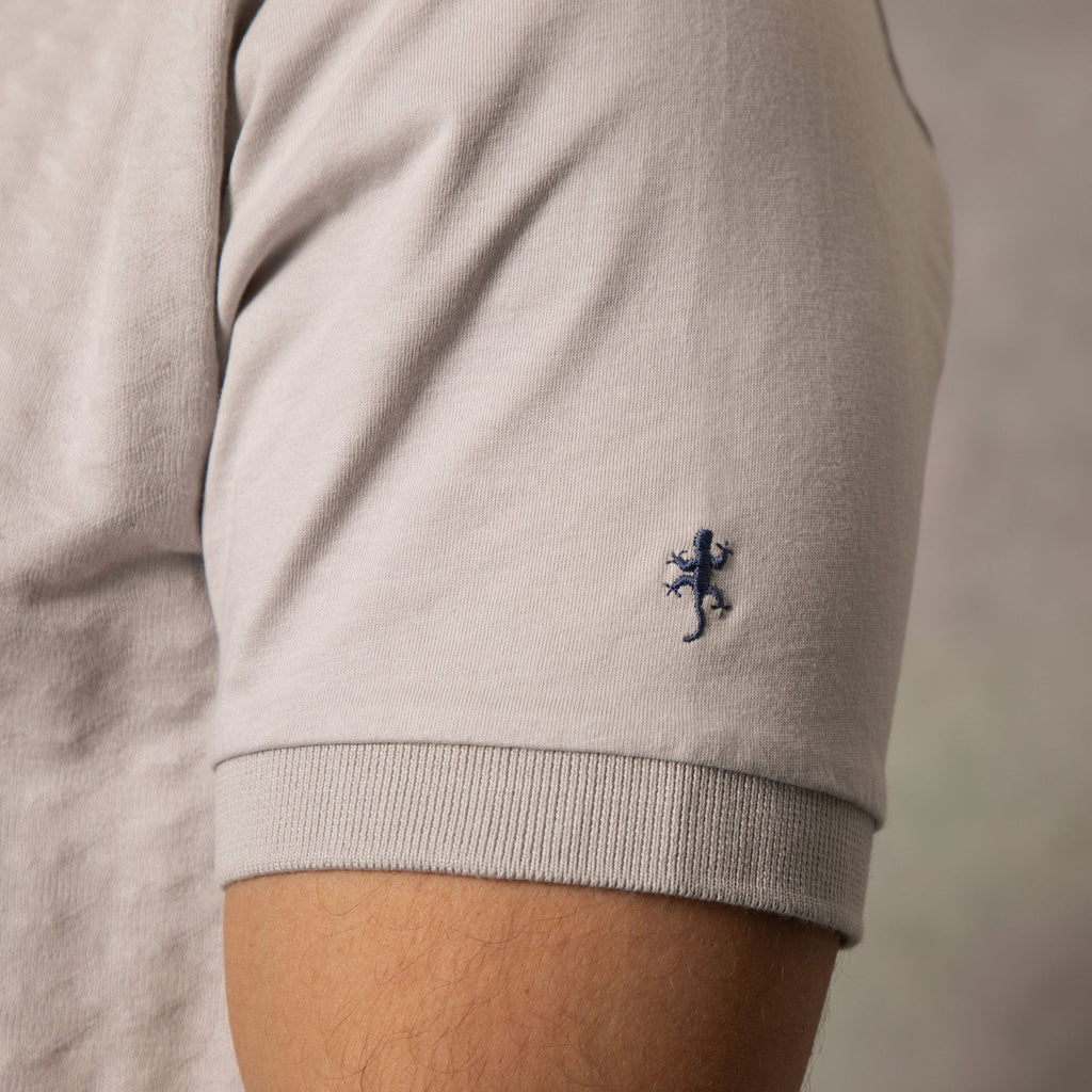 Lizard King Silver Zig Zag Button Polo Shirt