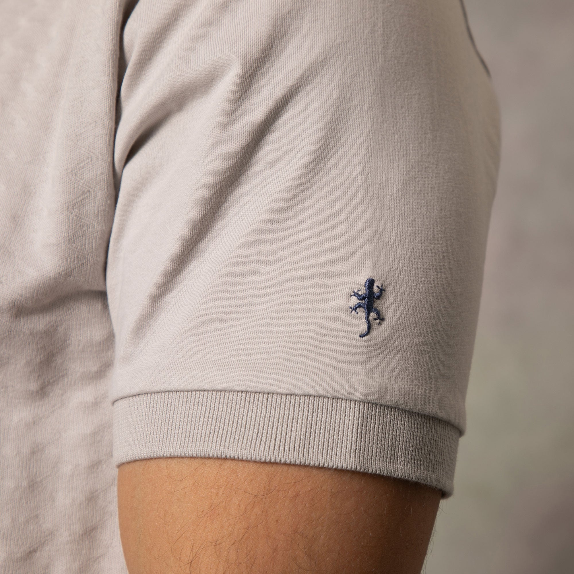 Lizard King Silver Zig Zag Button Polo Shirt
