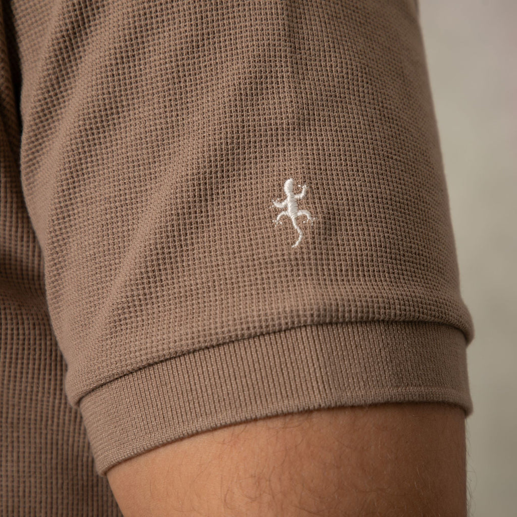 Lizard King Clay Waffle Button Polo Shirt