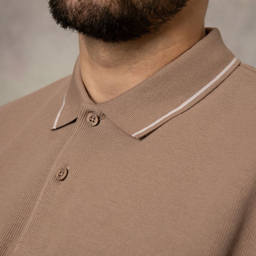 Lizard King Clay Waffle Button Polo Shirt