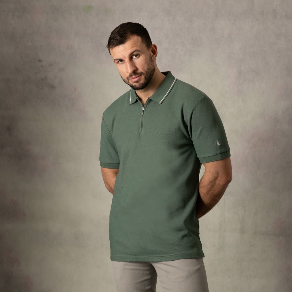 Lizard King Jumbo Pique Zipper Polo Shirt