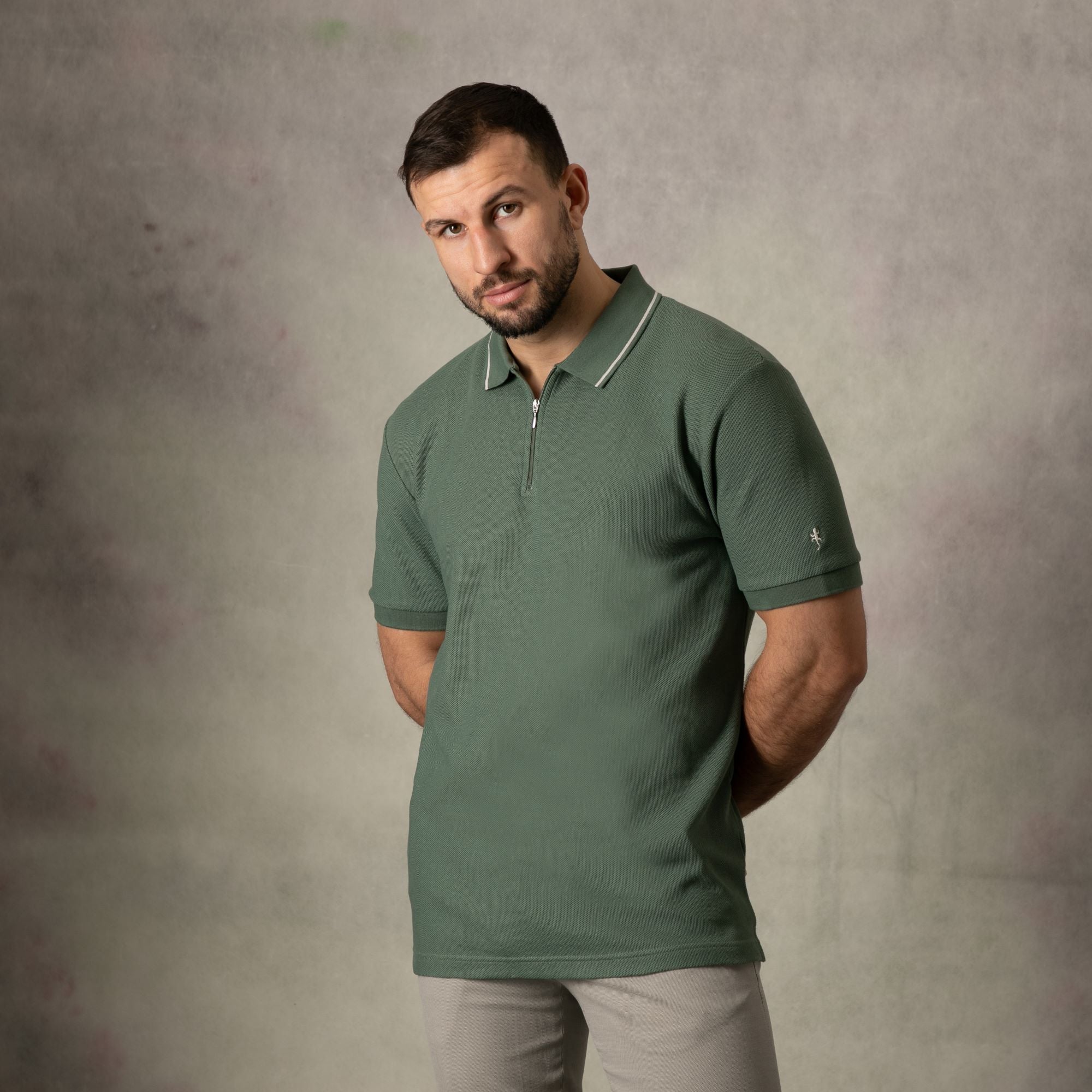 Lizard King Jumbo Pique Zipper Polo Shirt